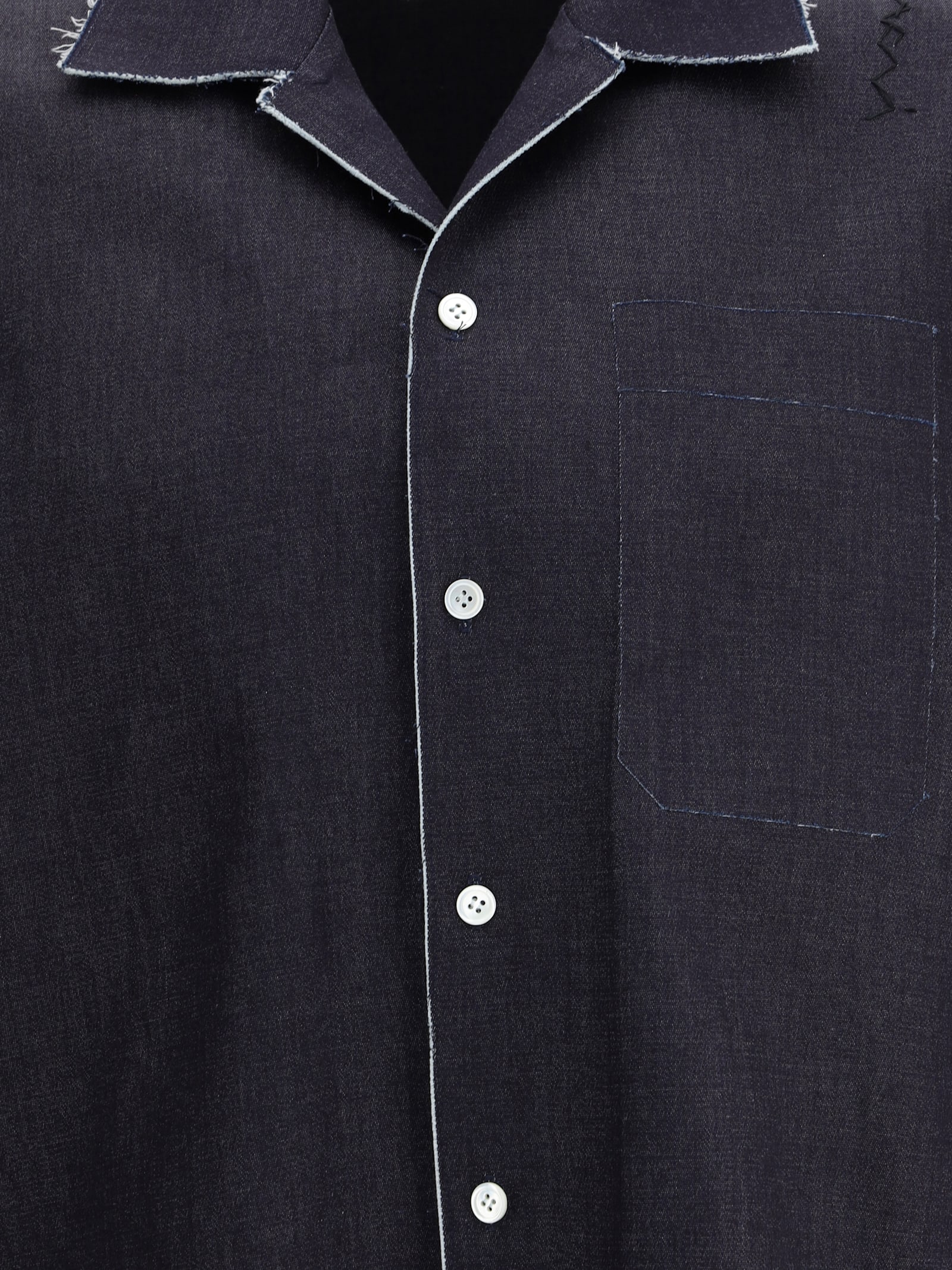 Marni Denim Bowling Shirt In Blue
