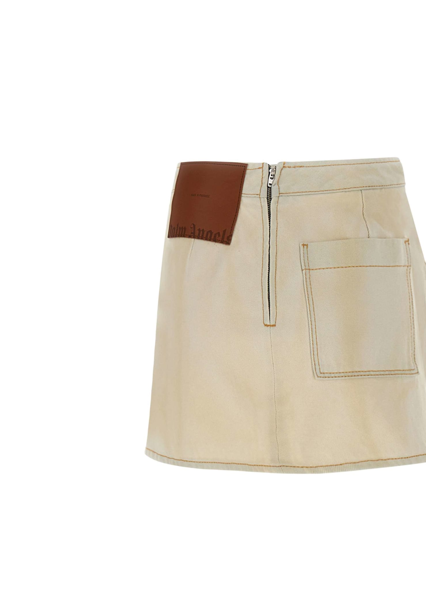 PALM ANGELS BULL DENIM MINI SKIRT 