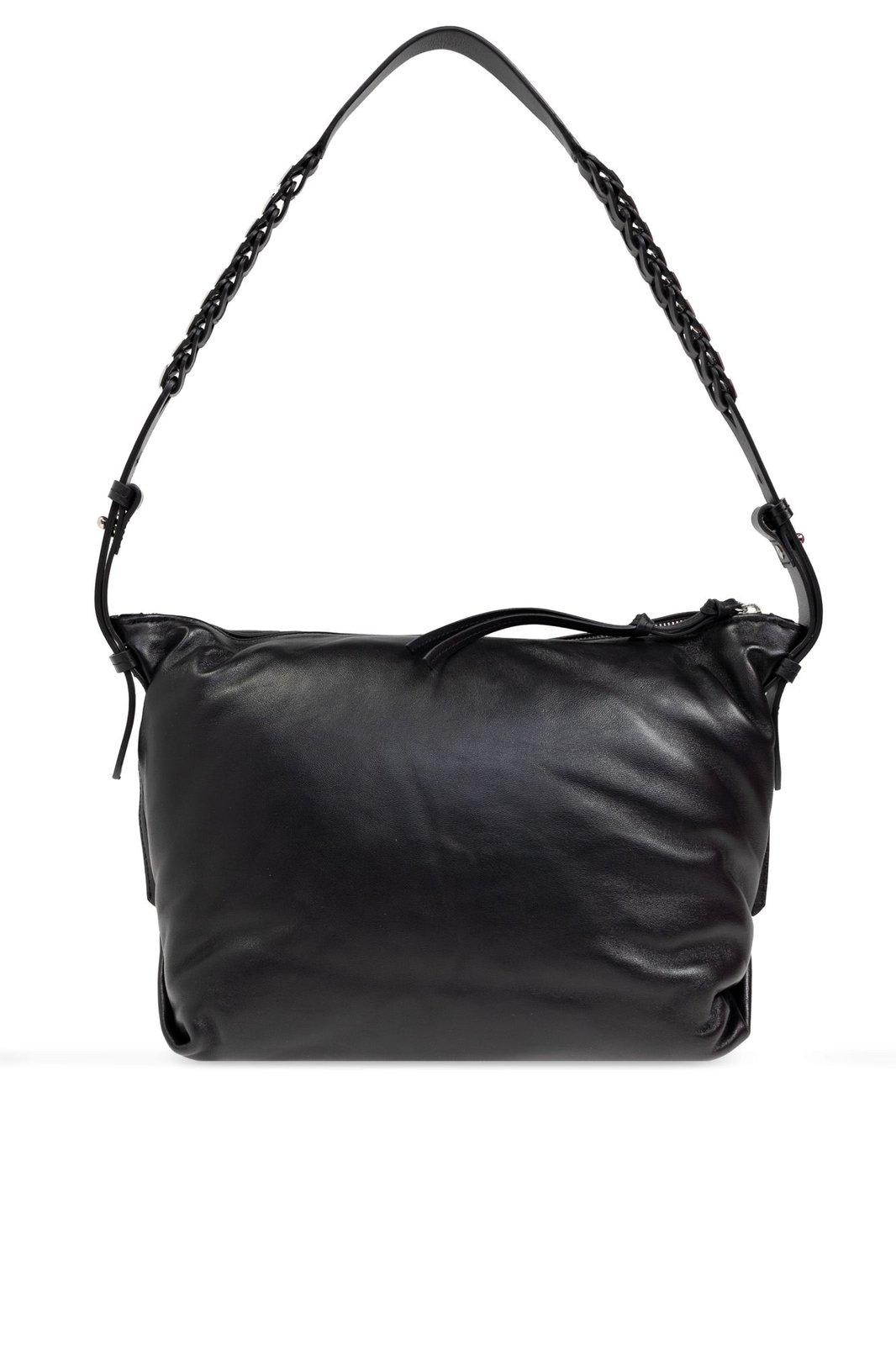 Shop Isabel Marant Leyden Zipped Shoulder Bag In Black