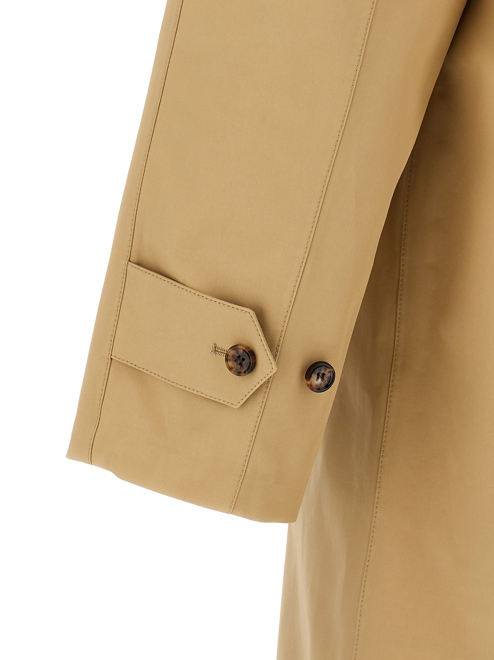 Burberry Car Coat With Collar And Long Sleeves In Multi