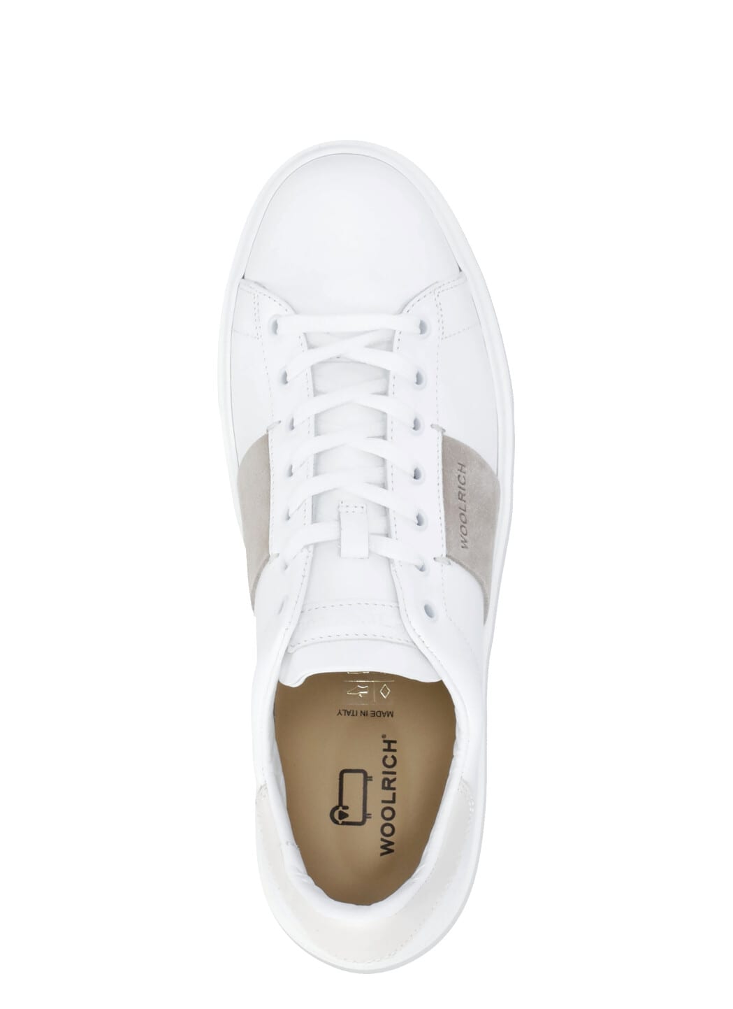 Shop Woolrich Leather Sneakers In White