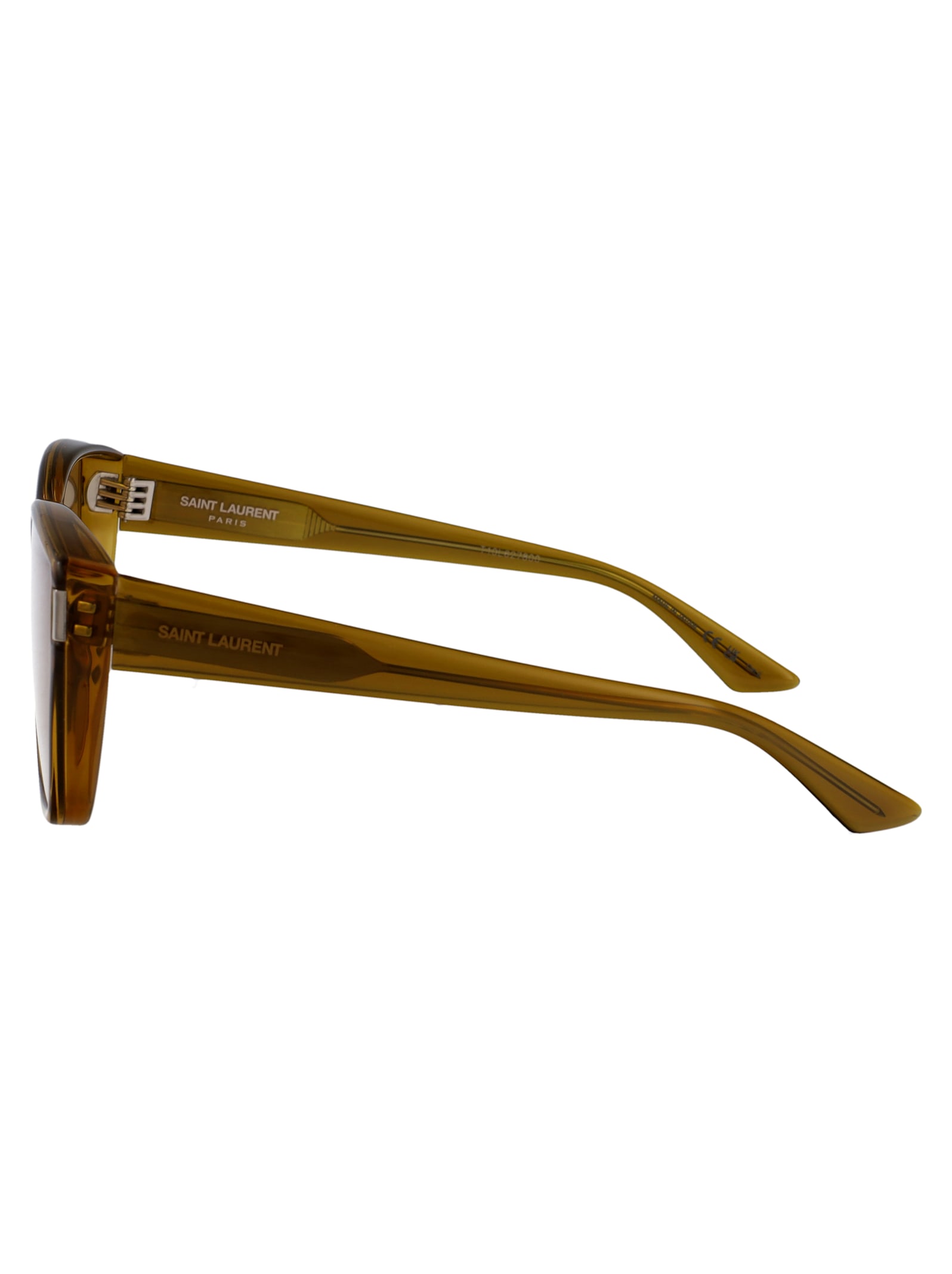 Saint Laurent Brown-brown-brown Bio Injection Sunglasses In Brown