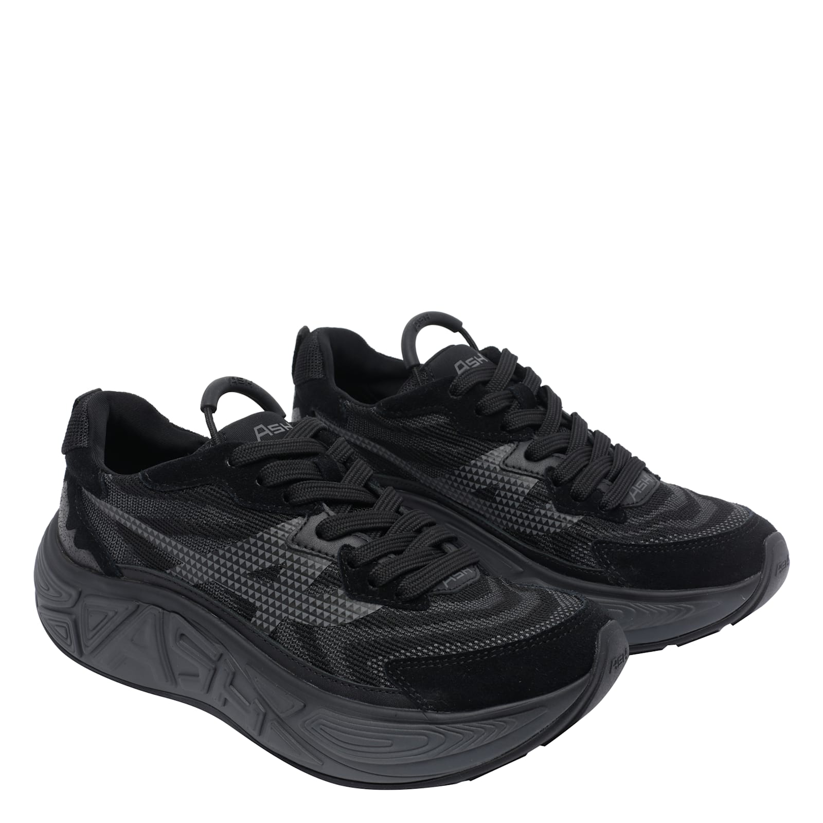 Ash Eagle Model Low Top Sneakers With Mesh Panels In Black