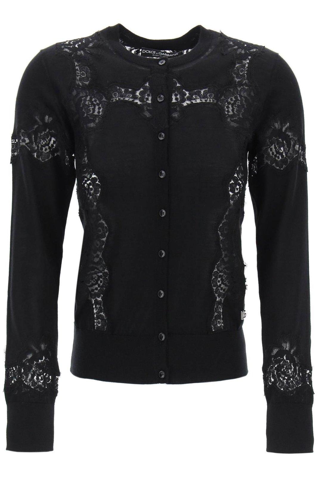 Shop Dolce & Gabbana Logo Plaque Knitted Cardigan In Nero (black)