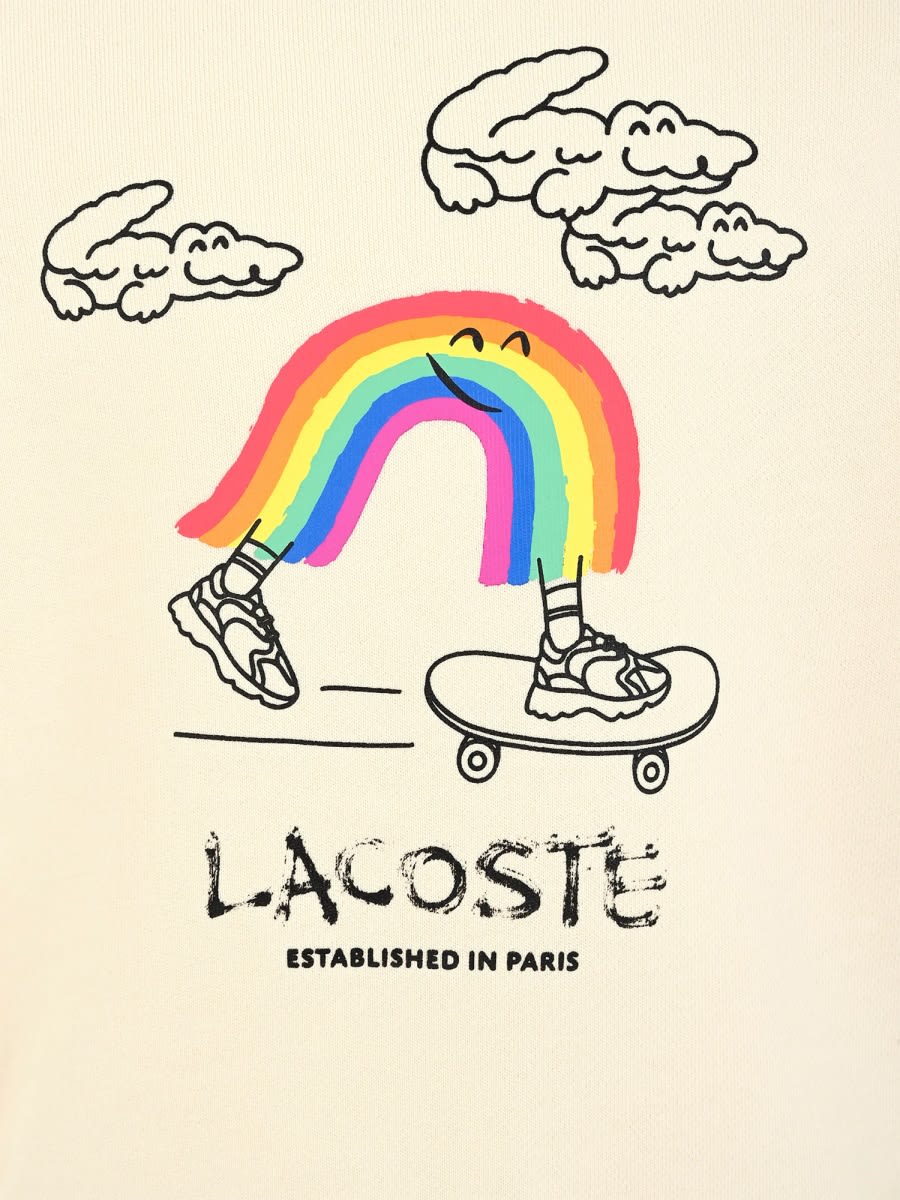 Lacoste Rainbow Sweatshirt In Yellow