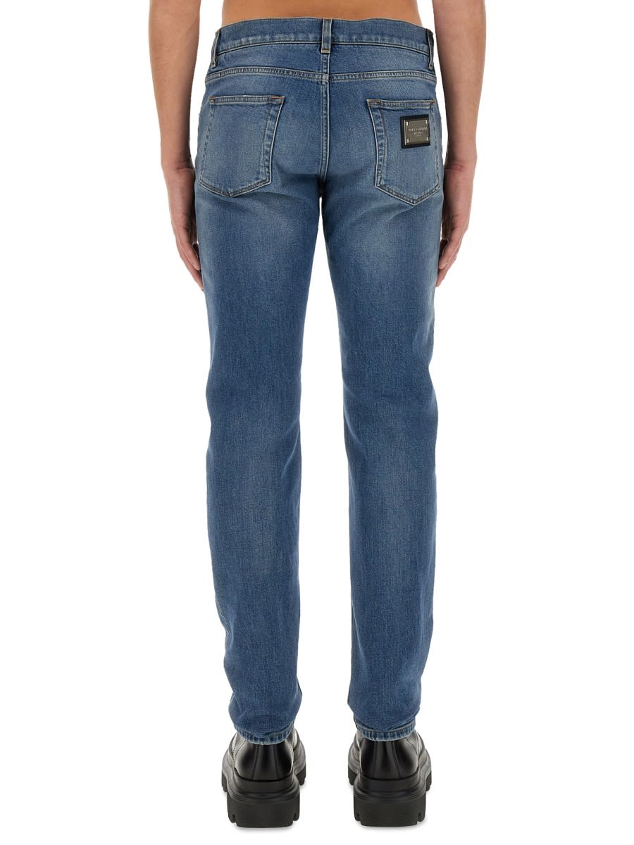 Shop Dolce & Gabbana Slim Fit Jeans In Azzurro Lavato