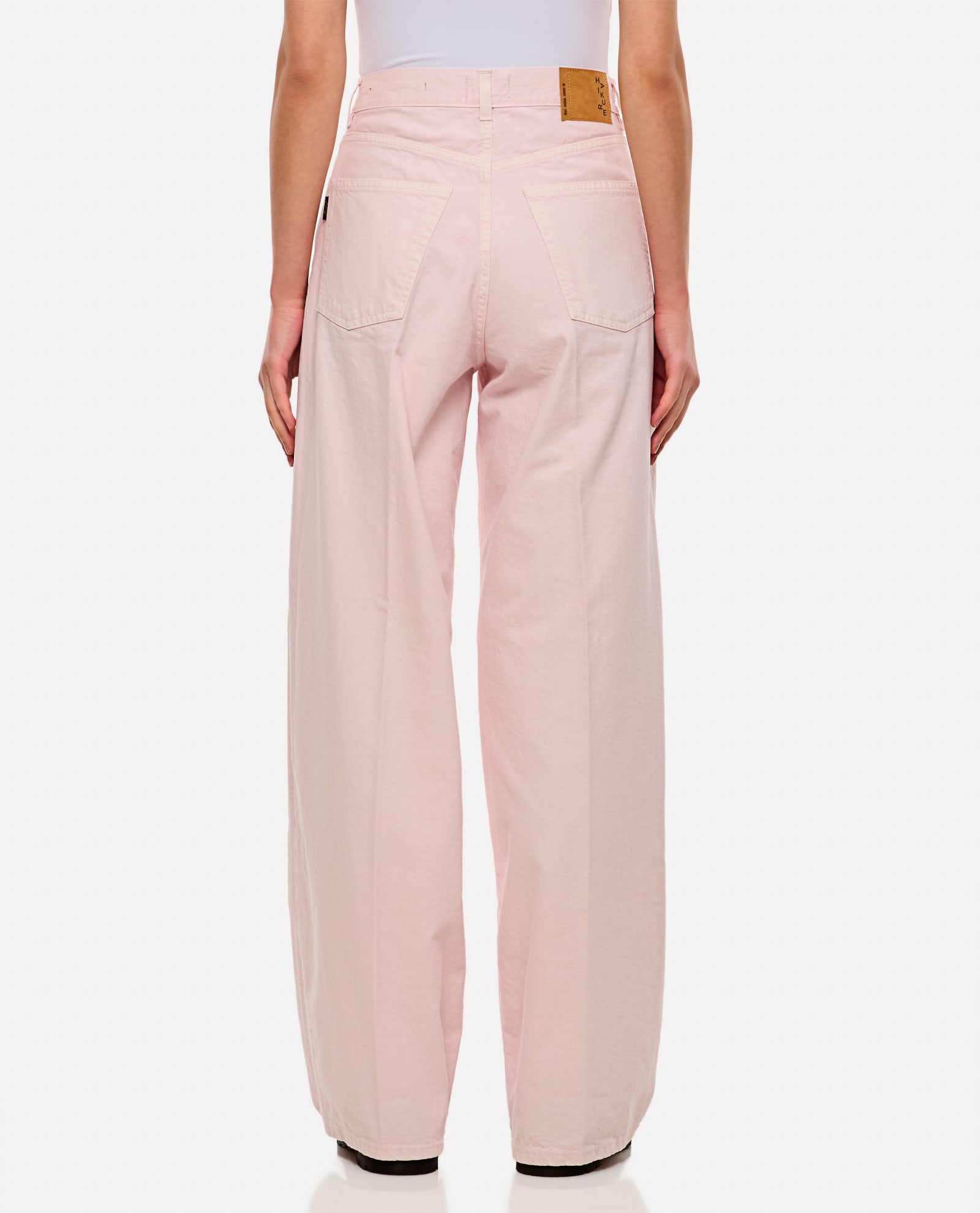 Shop Haikure Bethany Twill 45 Baggy Denim Pants In Pink