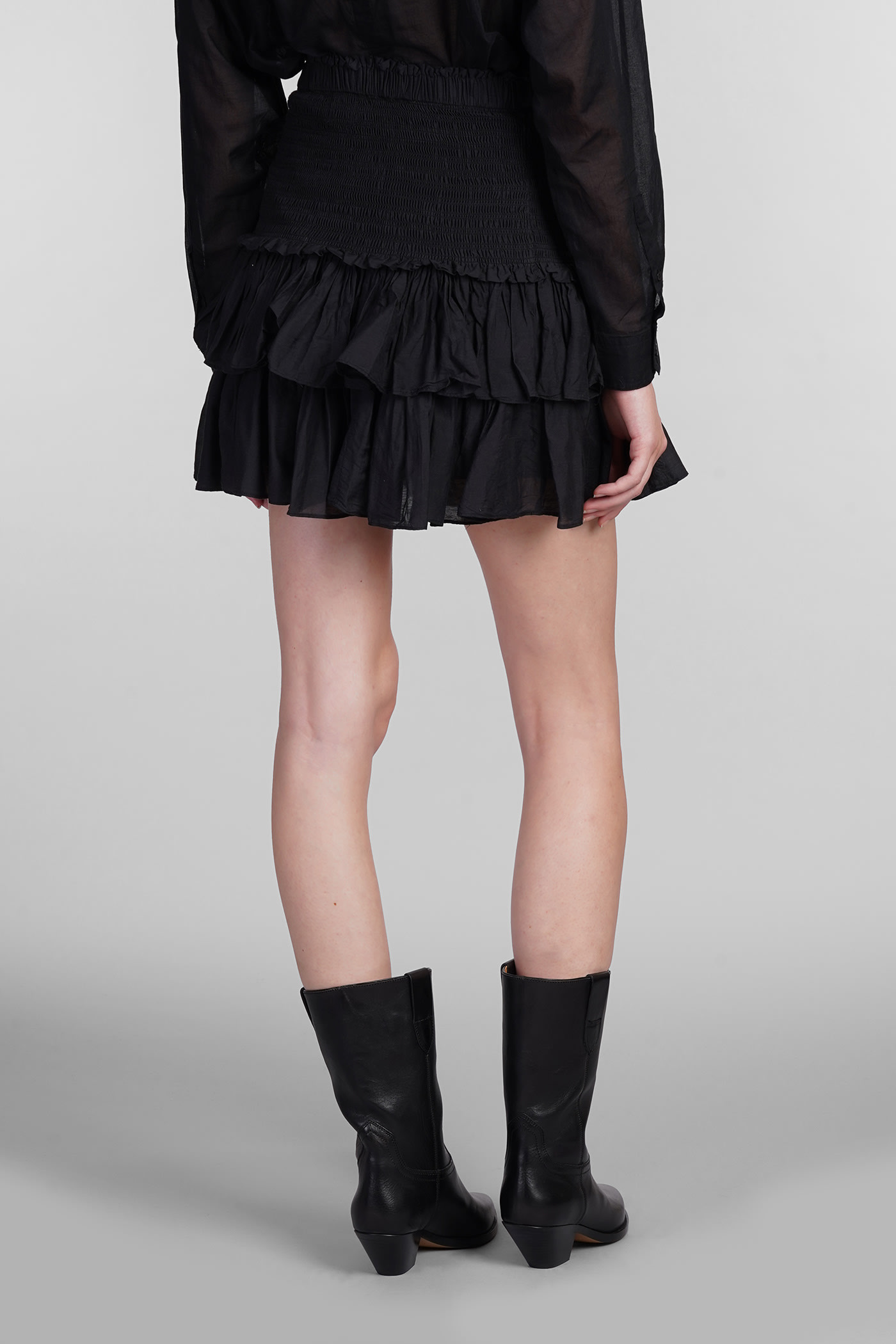 Shop Marant Etoile Naomi Skirt In Black Cotton