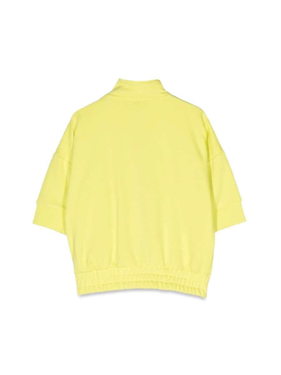 Dkny Logo Patch Short-sleeve Zipper In Yellow