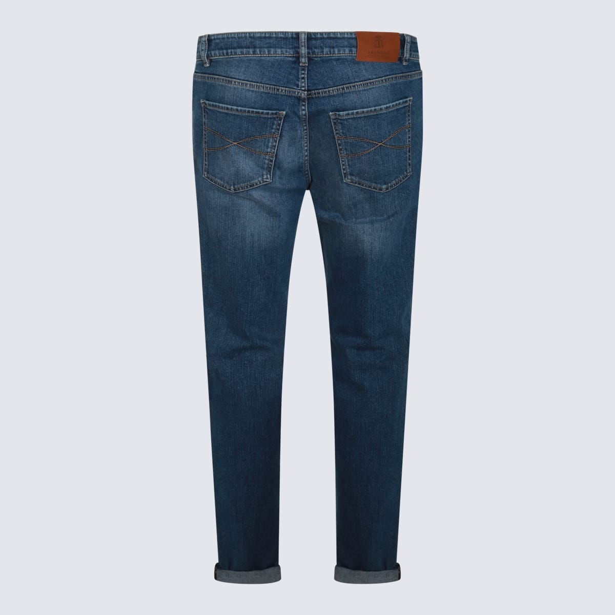 Shop Brunello Cucinelli Blue Cotton Denim Jeans