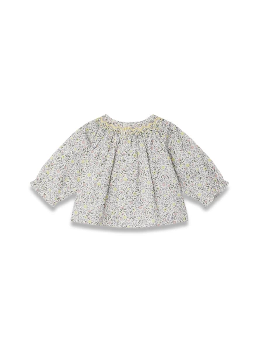 Bonpoint Griotte Smockee Blouse In Grey