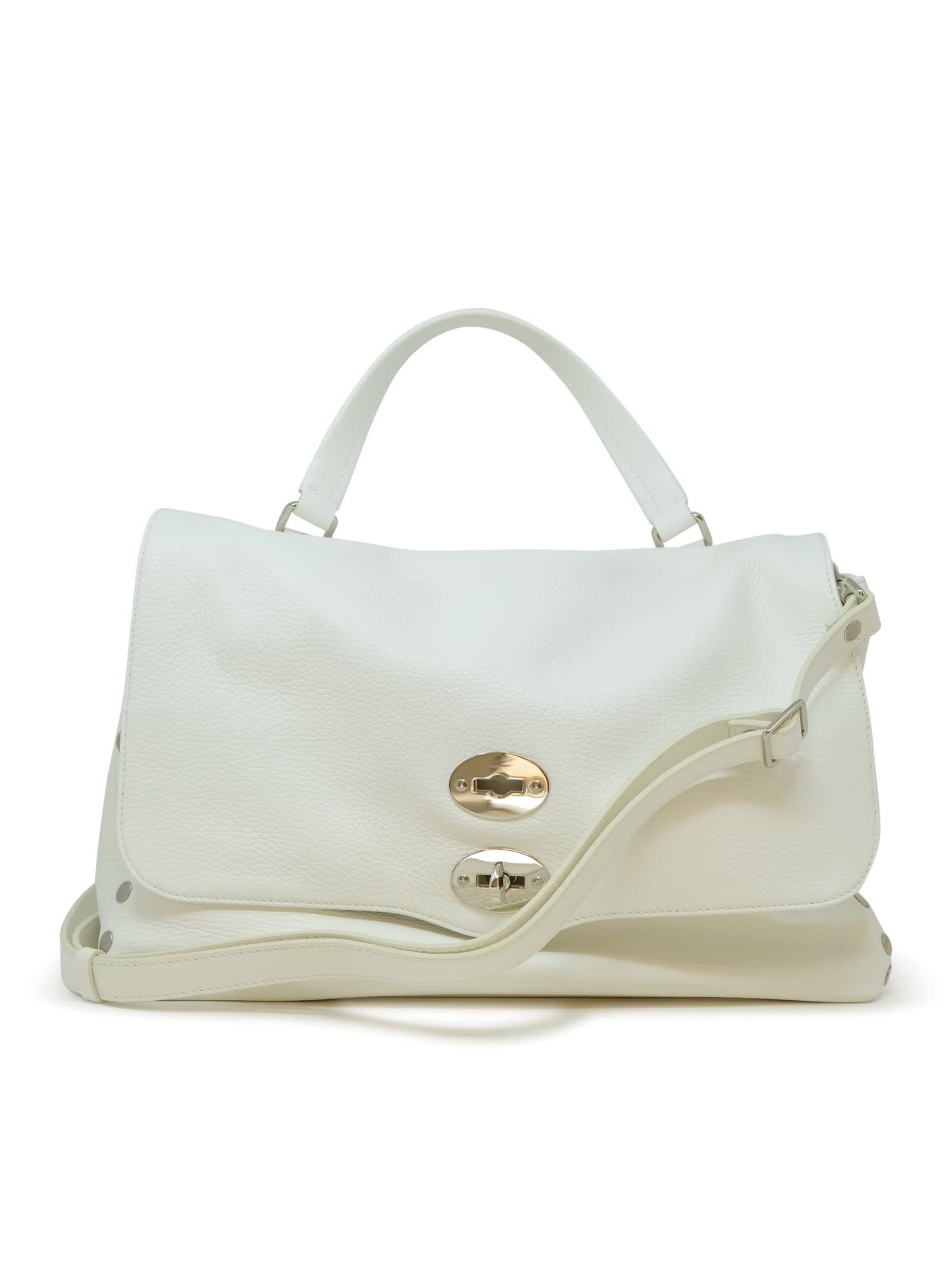 Shop Zanellato 068010-0050000-z1190 White Leather Postina Daily Giorno M Handbag