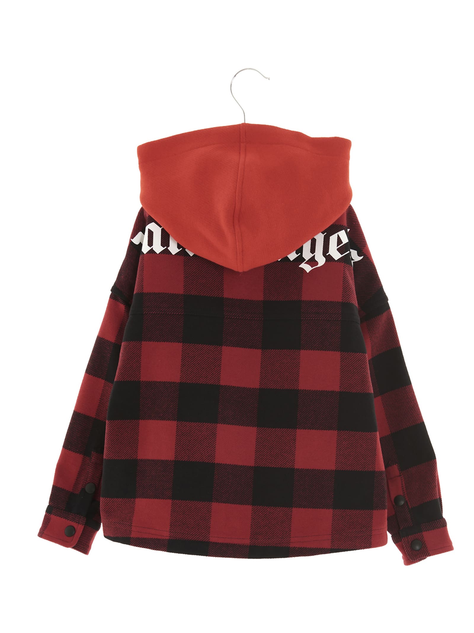 Shop Palm Angels Logo Check Jacket In Red