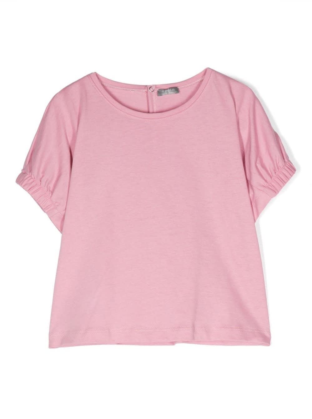 IL GUFO PINK T-SHIRT WITH PUFF SLEEVES IN COTTON GIRL