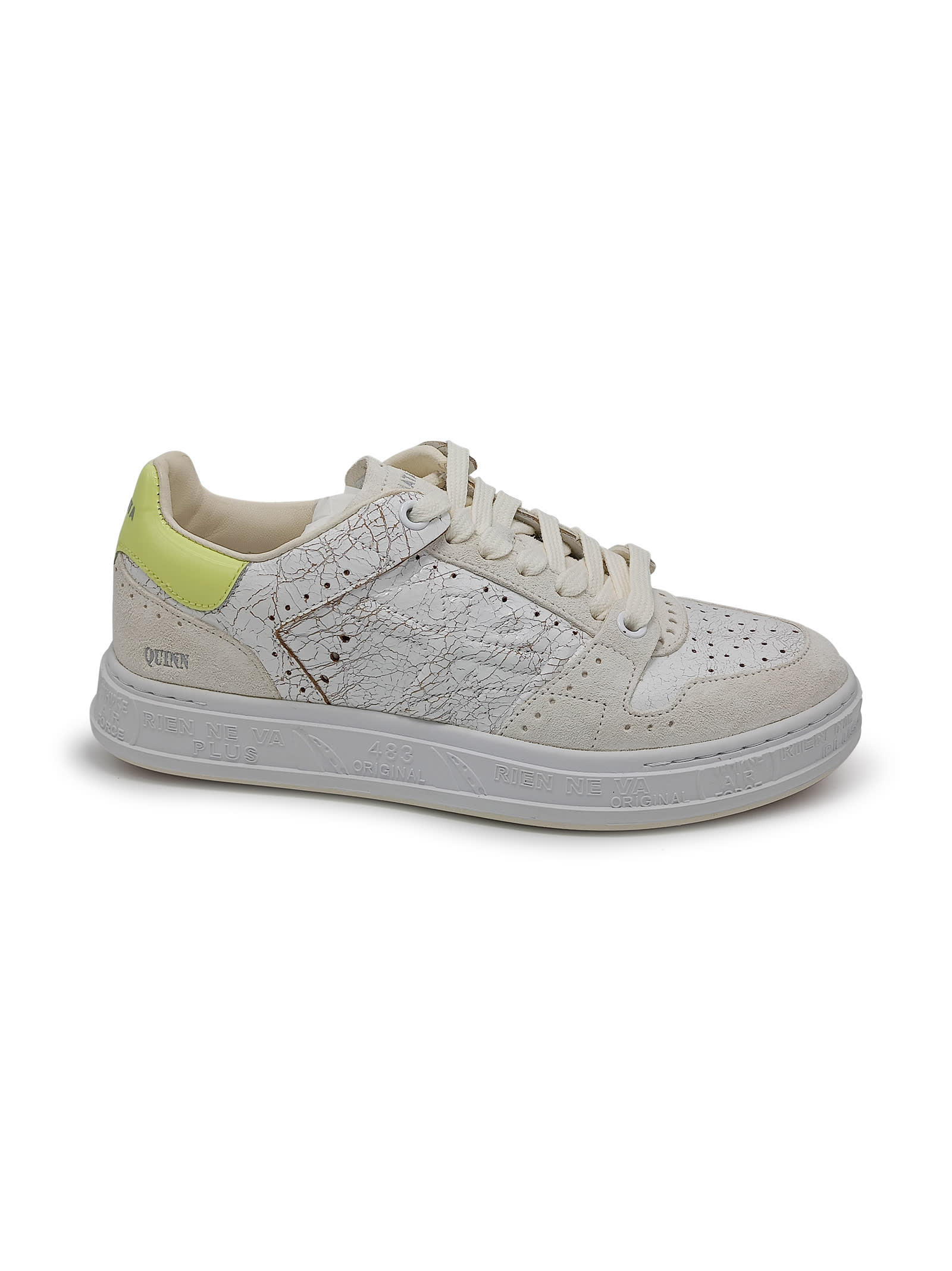 Shop Premiata Quinn Leather Sneakers In Grey