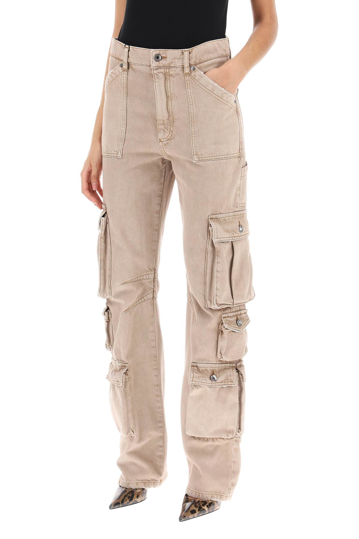 Shop Dolce & Gabbana Cargo Jeans In Lived-in Denim In Variante Abbinata (beige)