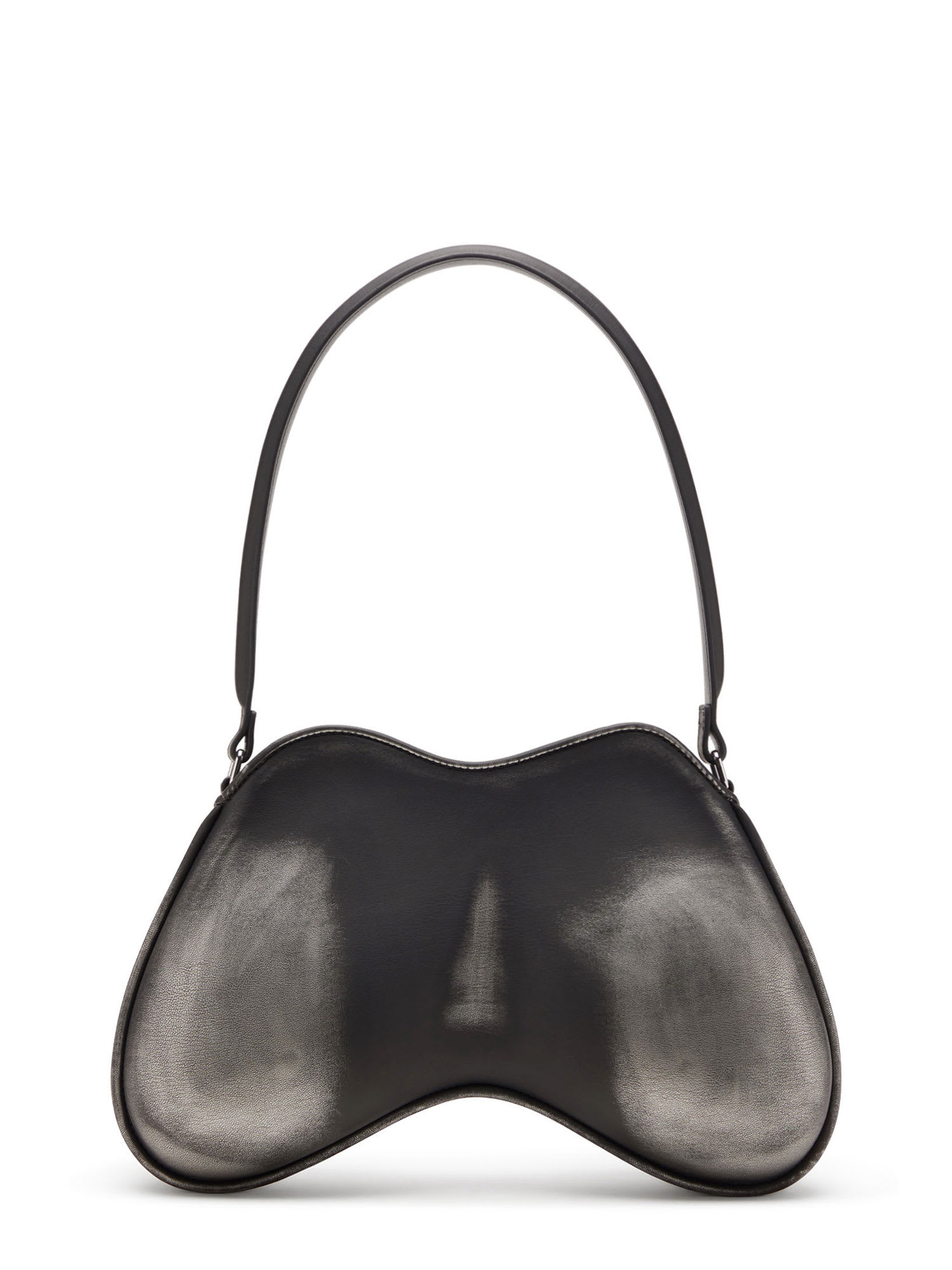 Diesel Double-d Shoulder Pu Shoulder Bag In Gray