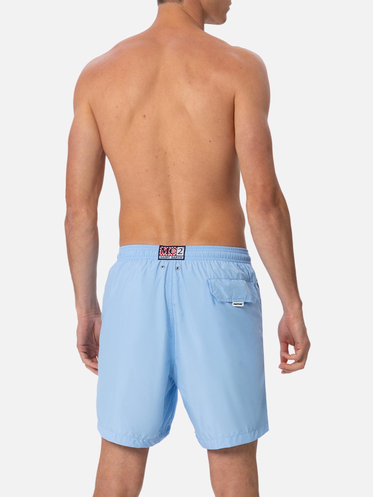 Mc2 Saint Barth Man Lightweight Fabric Sky Blue Swim-shorts Lighting Pantone Pantone Special Edition In Sky