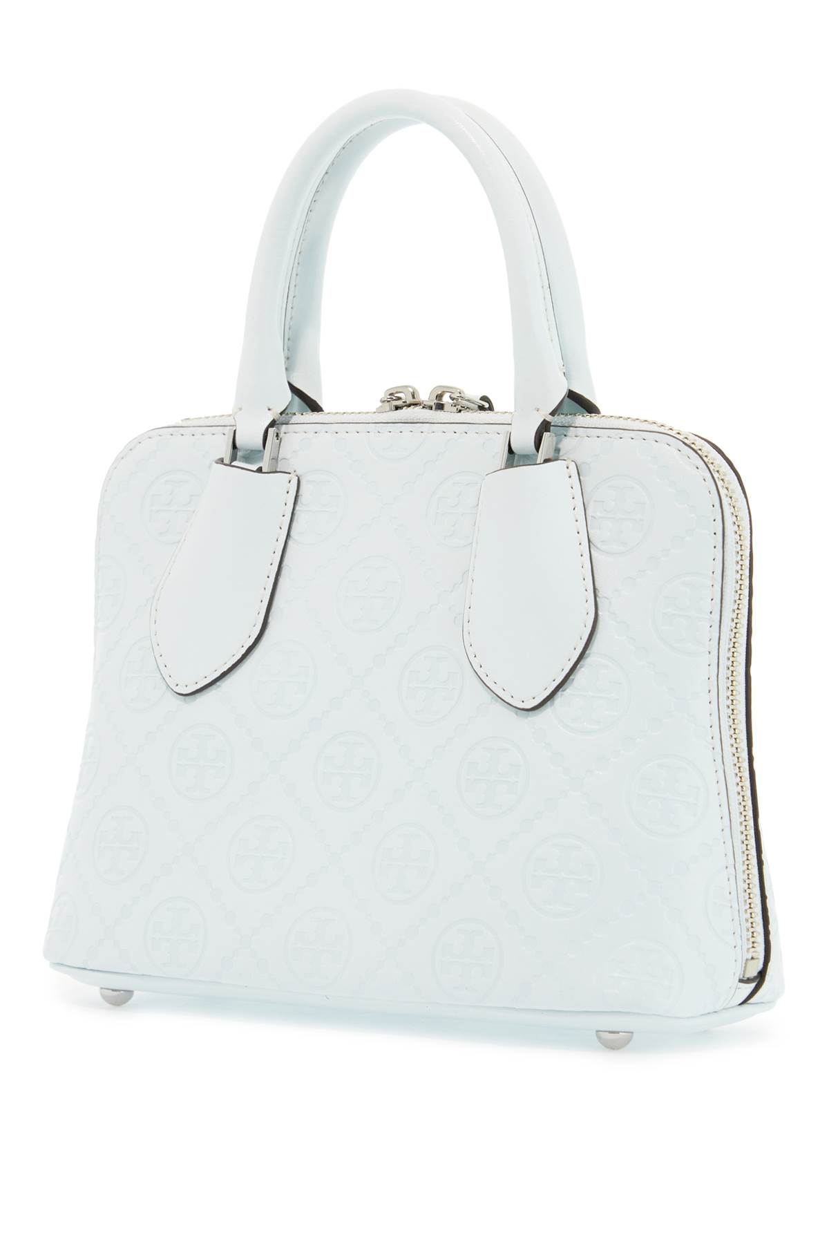 Shop Tory Burch Mini Swing T Monogram Bag Baulet In Ice Blue (light Blue)