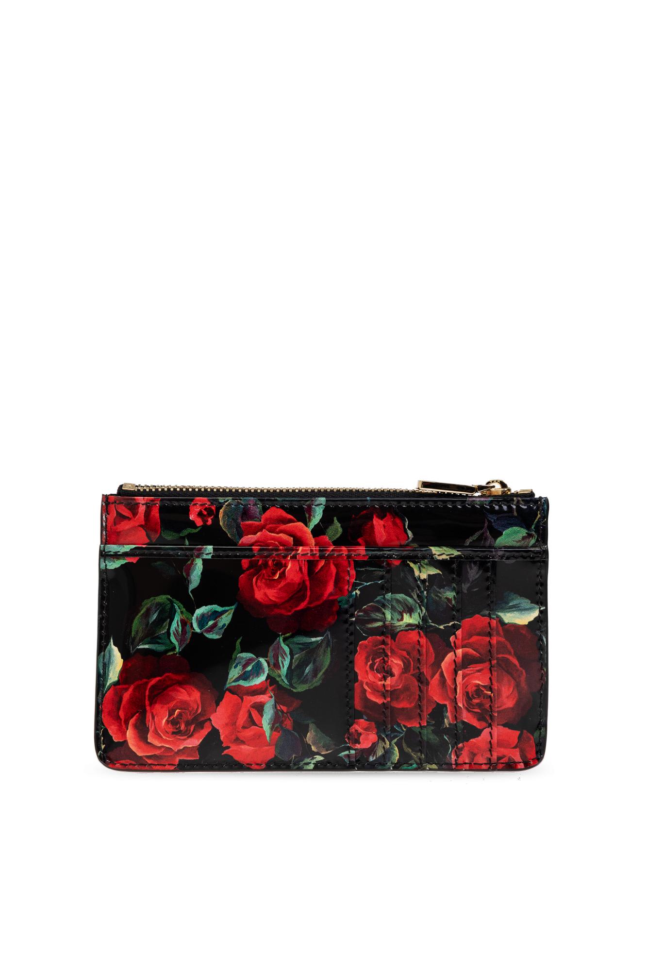 Dolce & Gabbana Wallet With Floral Motif In Pink