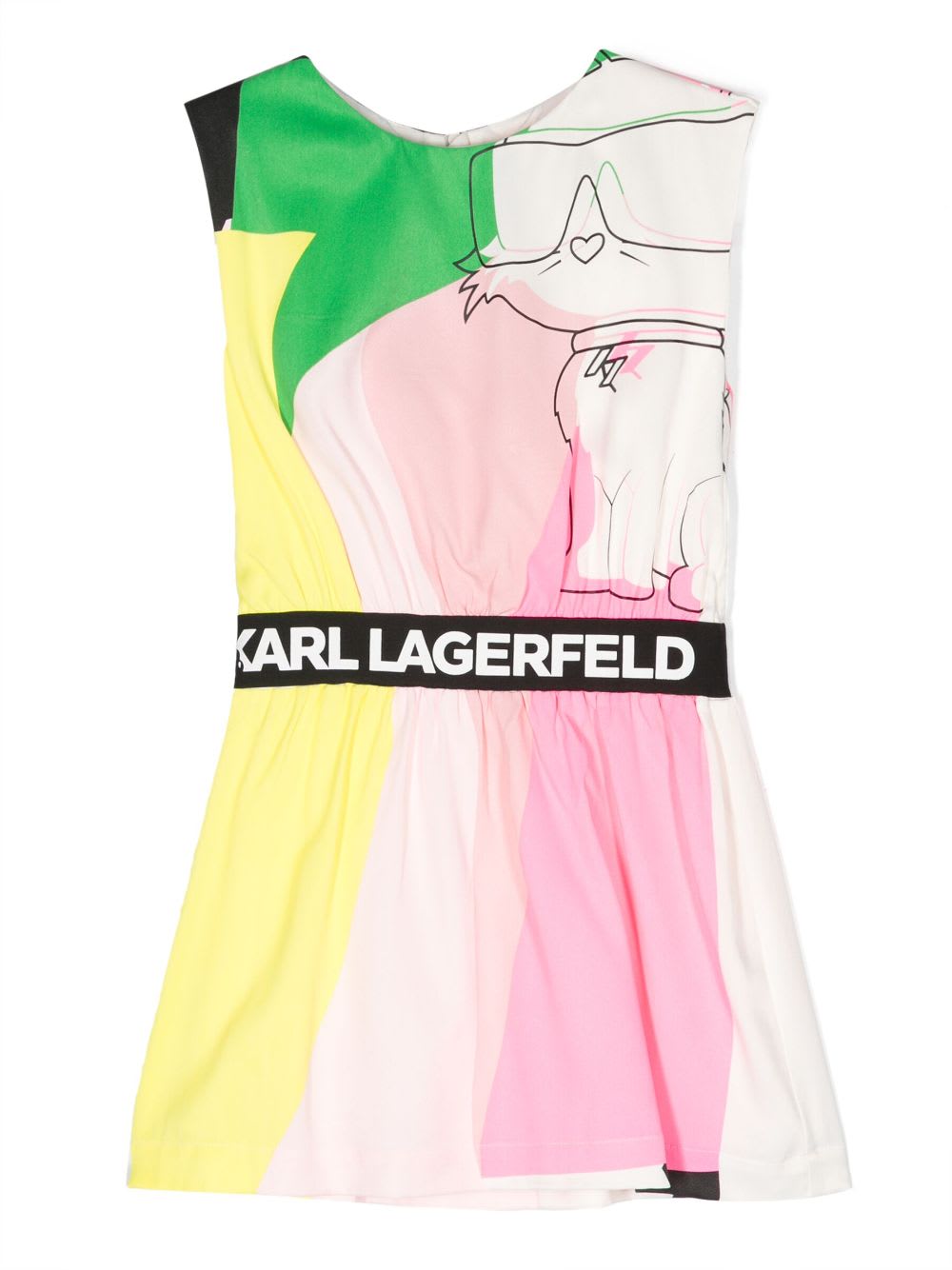 Shop Karl Lagerfeld Abito Choupette Multicolor In Viscosa Bambina