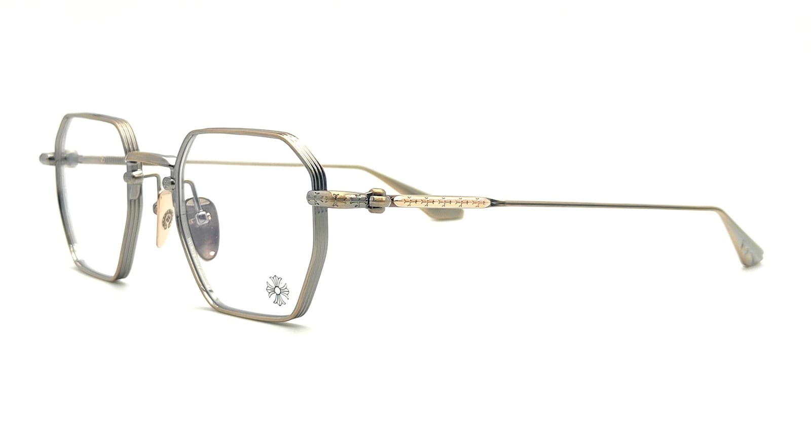 Chrome Hearts Lump - Antique Gold Rx Glasses In White