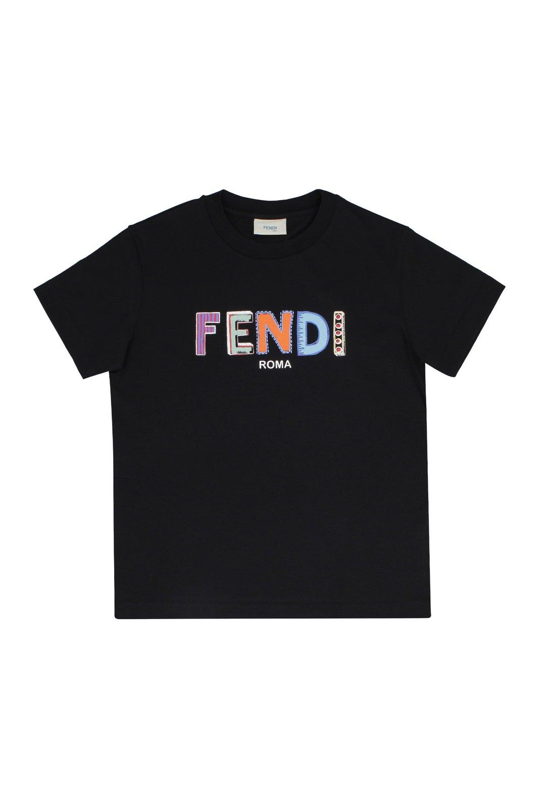 Fendi Logo Printed Crewneck T-shirt