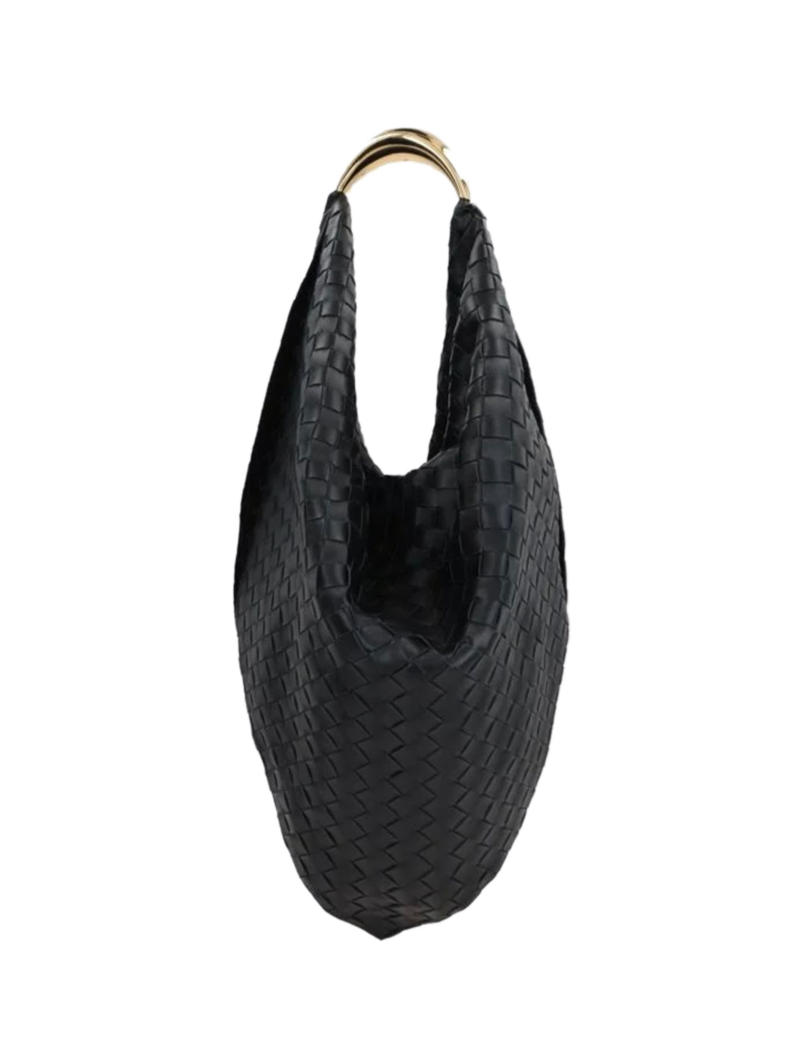 Bottega Veneta The Foulard Intrecciato Leather Shoulder Bag In Black