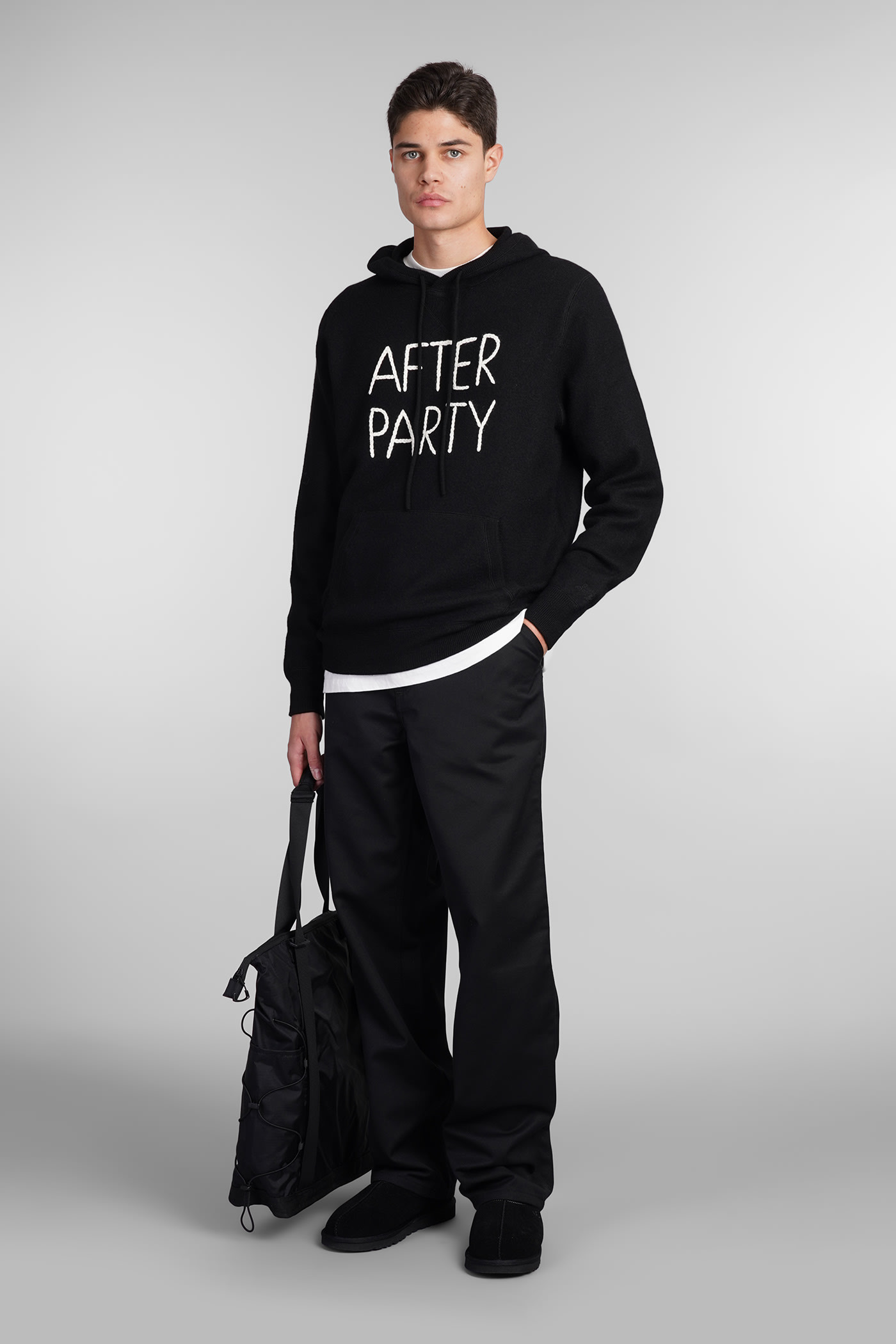 Shop Mc2 Saint Barth Jake Hood Knitwear In Black Wool