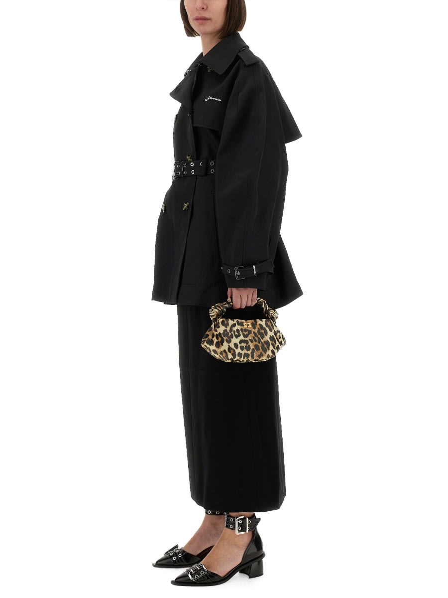Ganni Twill Midi Trench Buckle