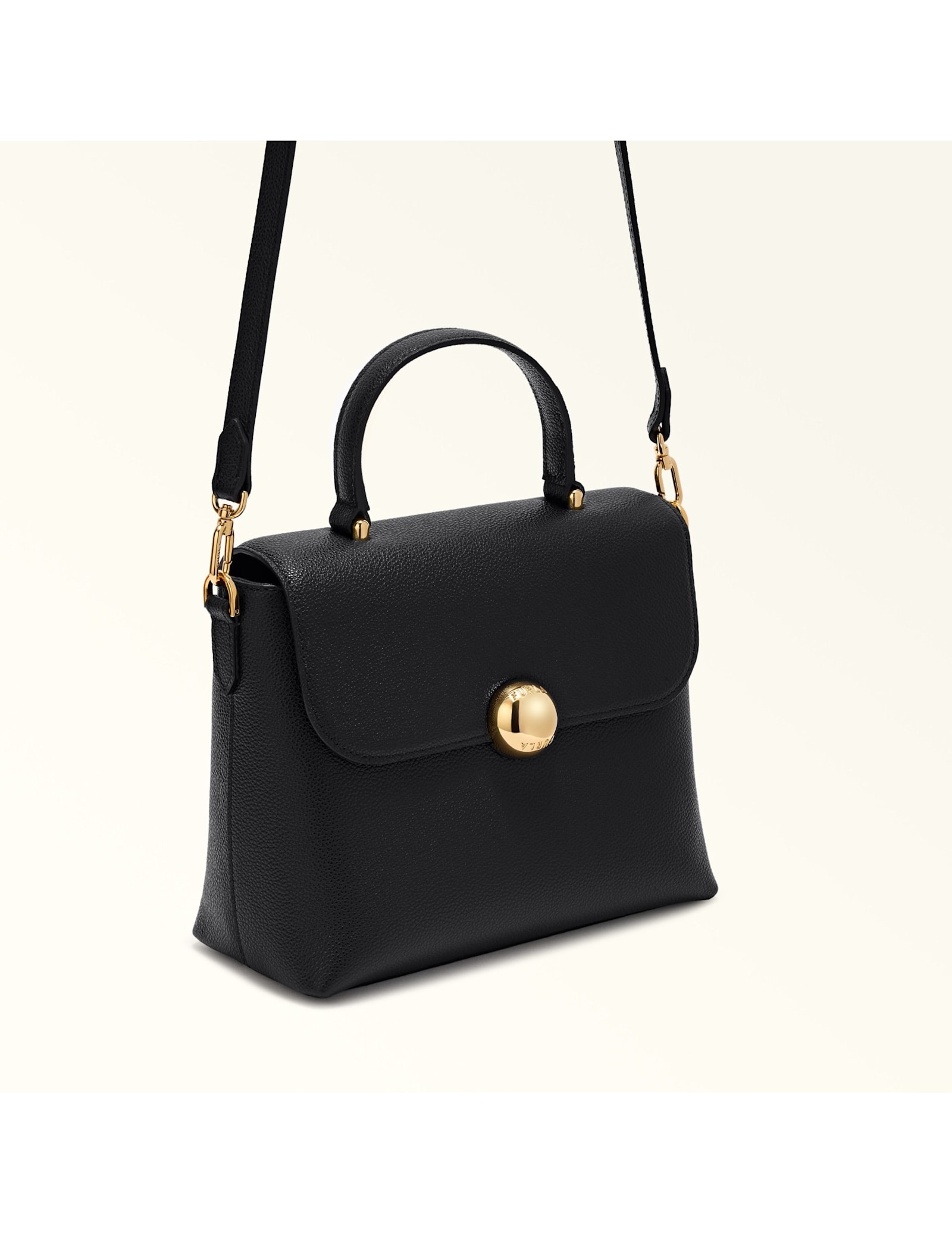 Furla Leather Handbag In Black