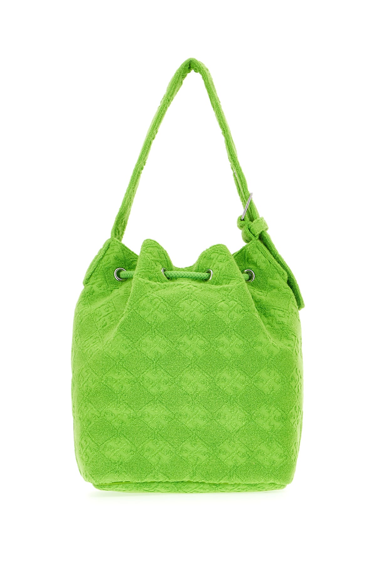 Tory Burch Textured Fabric Shoulder Bags With Adjustable Strap In Green