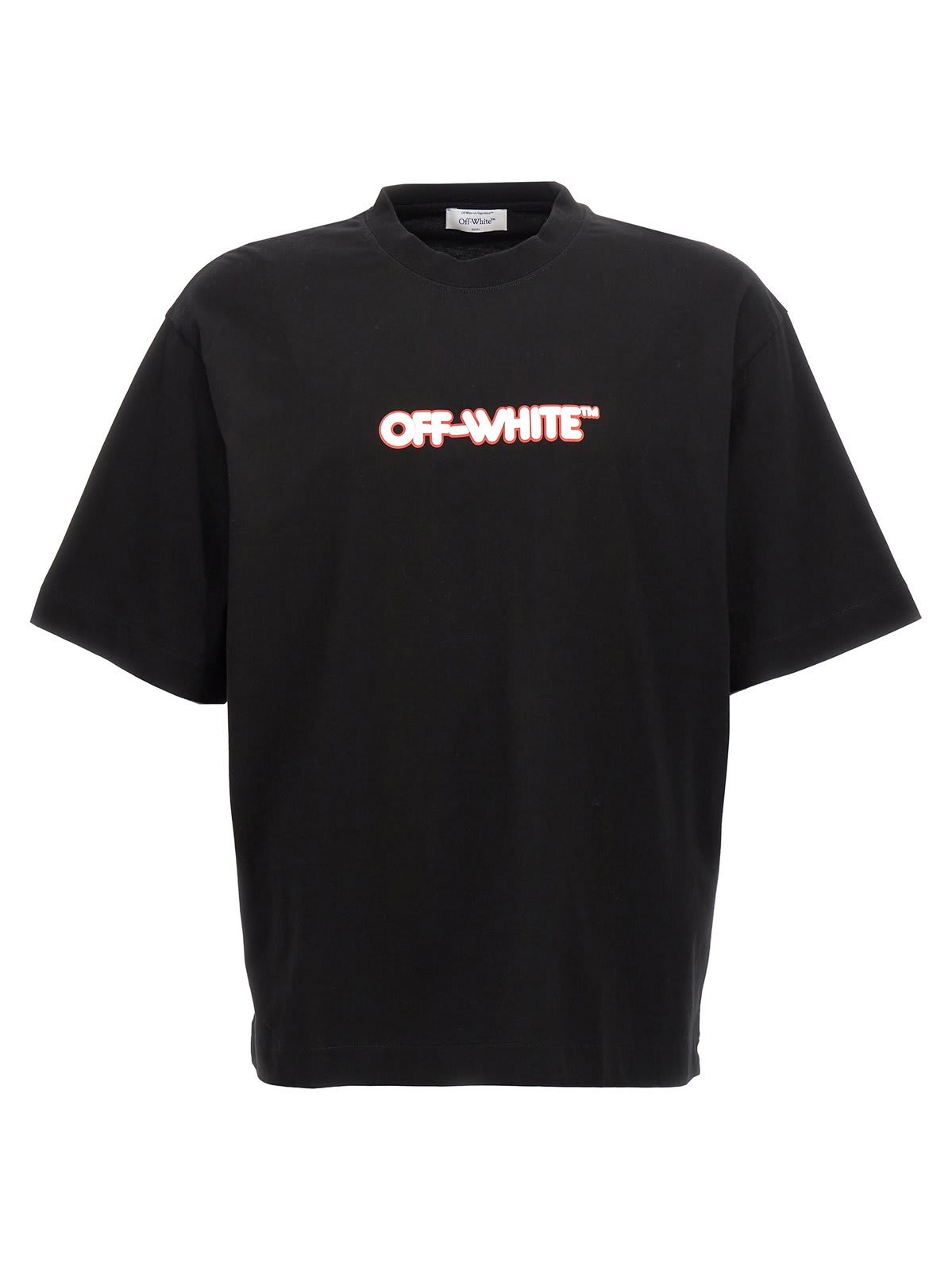 Shop Off-white Logo Printed Crewneck T-shirt In Black/white