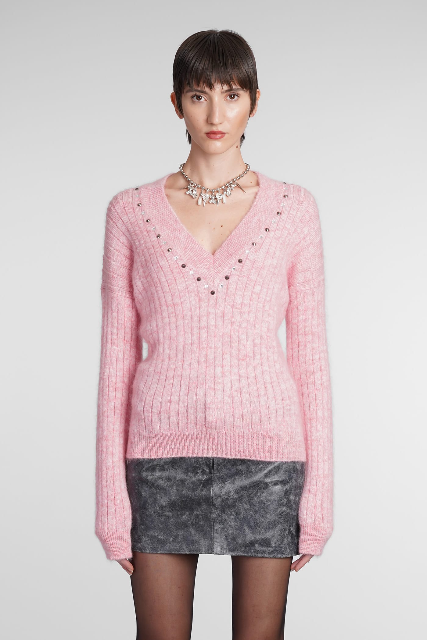 Mohair Knit V-neck Jumper