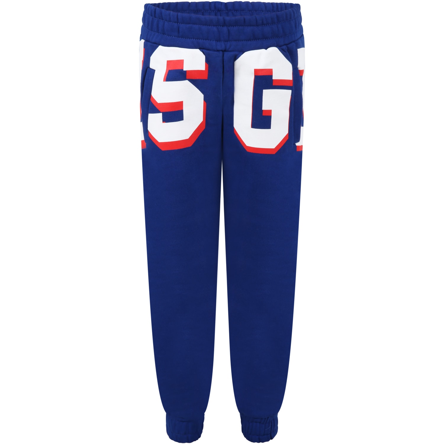 MSGM Blue Sweatpant For Boy With Logo