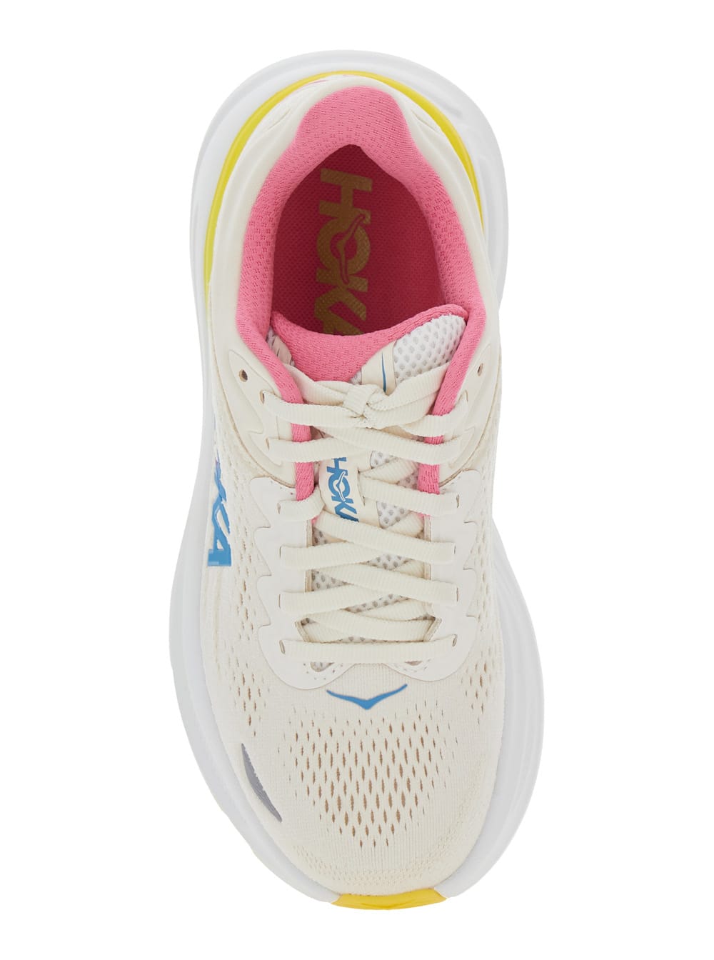 Hoka Bondi 9 Rubber-trimmed Mesh Sneakers In White