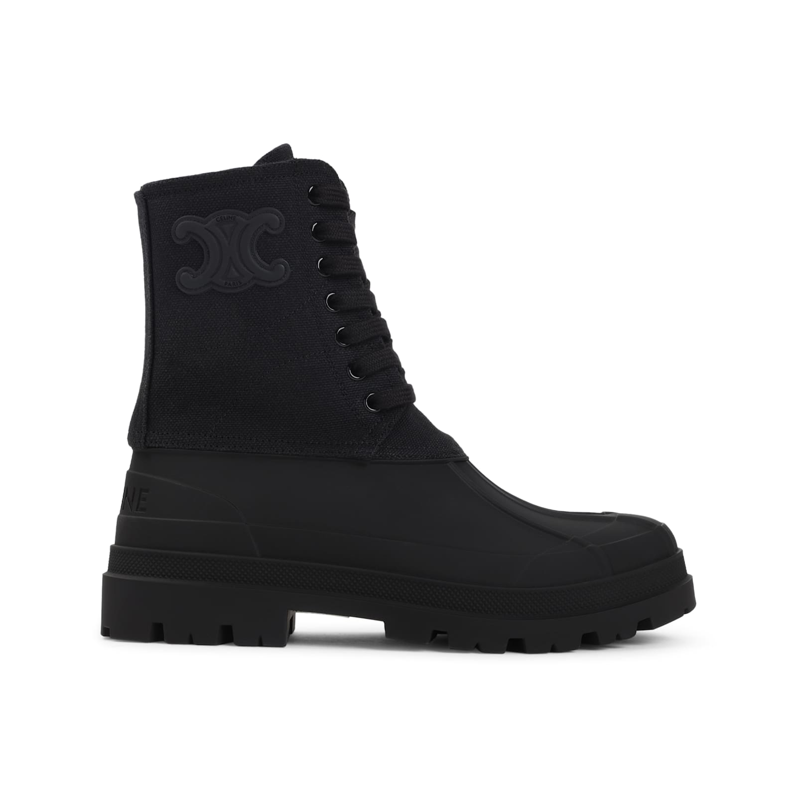 Celine Triumph Canvas High-top Chunky Boot In Multi