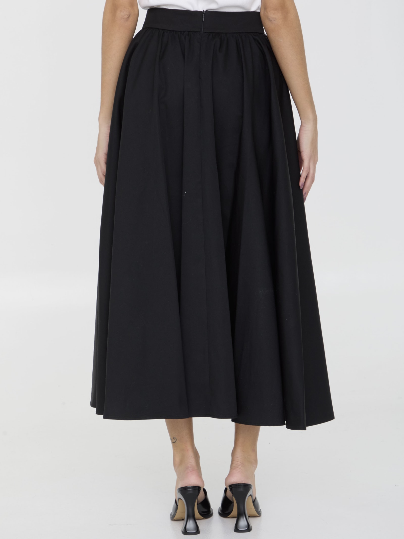 Shop Patou Midi Skirt In Gabardine In Black
