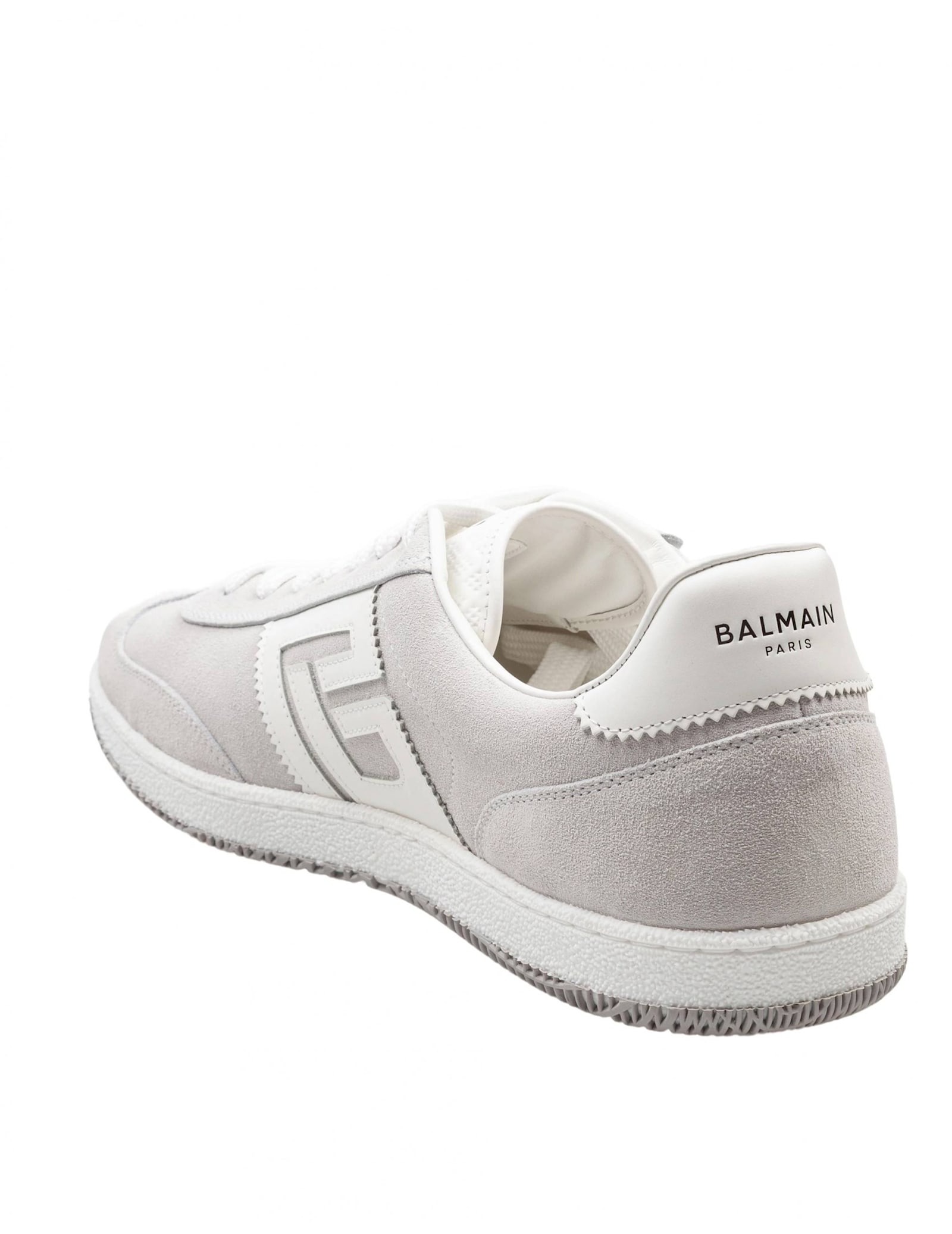 Balmain Swan Sneakers In Suede And Smooth Calfskin In White