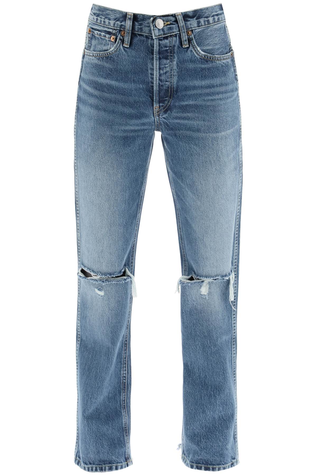 RE/DONE 90S HIGH RISE LOOSE DESTROYED DENIM