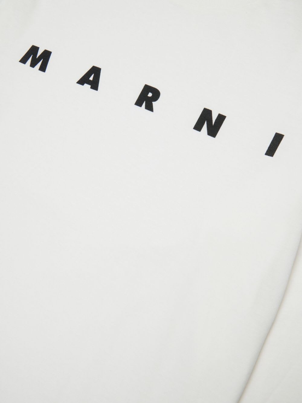 Marni Kids White Crew-neck Long-sleeve T-shirt In White