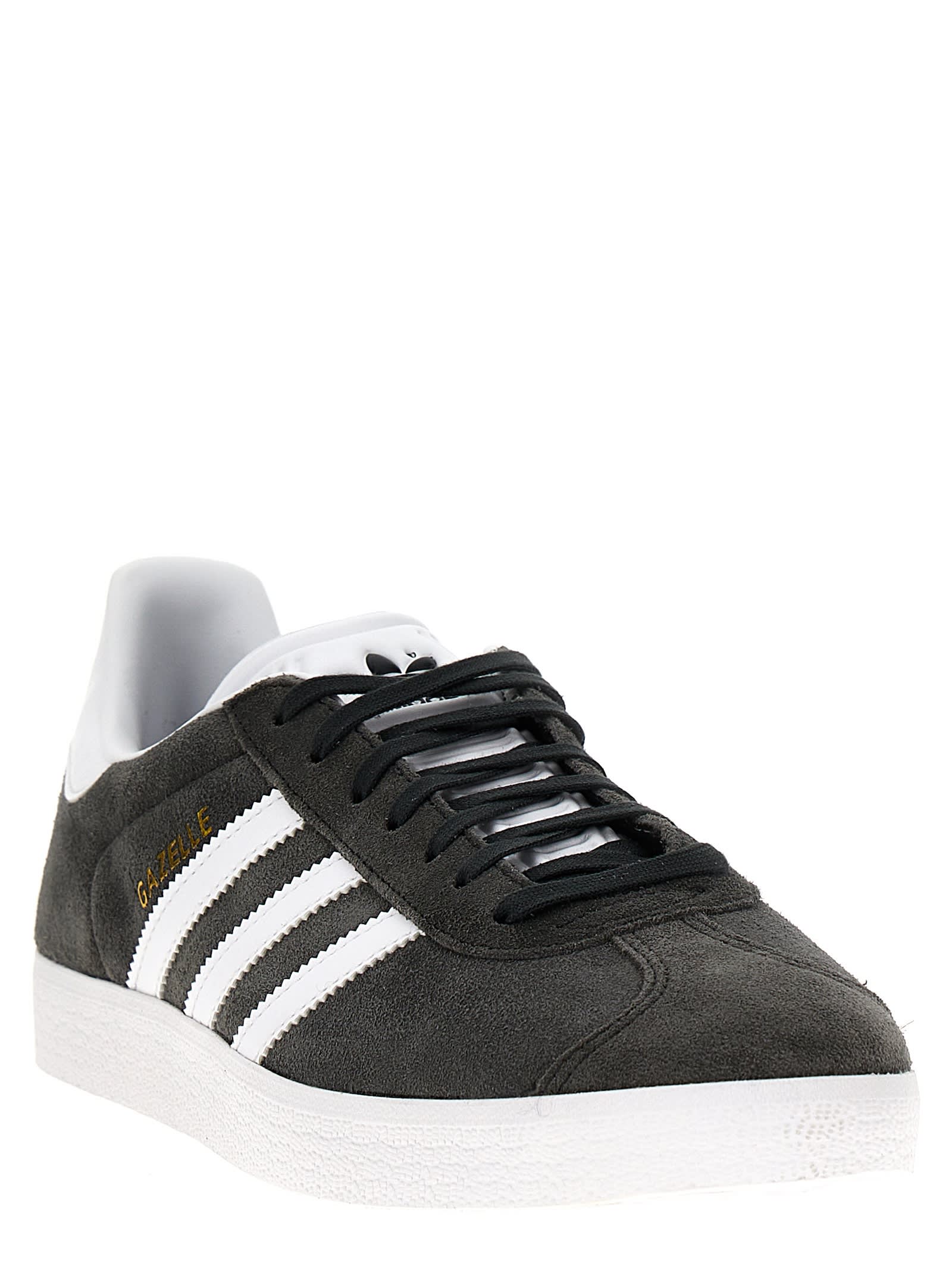 Adidas Originals Adidas Gazelle Bb5476 Men's Us 10.5 Black White Leather Low Top Sneakers Nr9420 In Gray