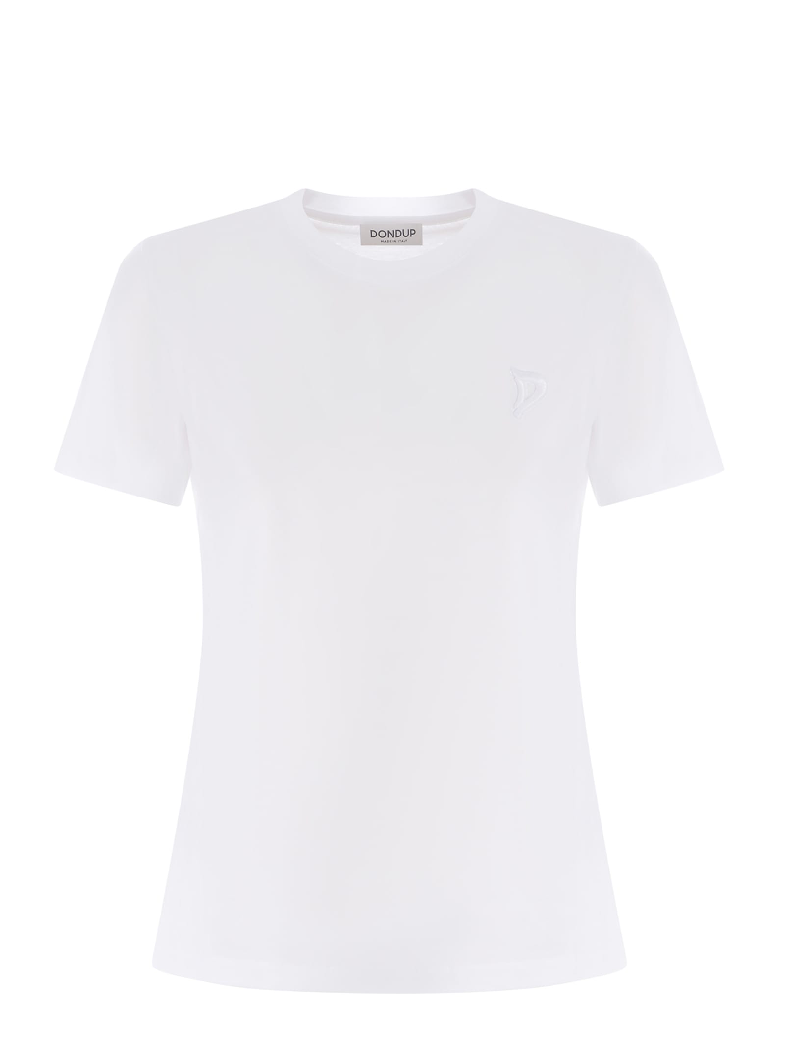 Shop Dondup T-shirt  D Made Of Cotton In Bianco