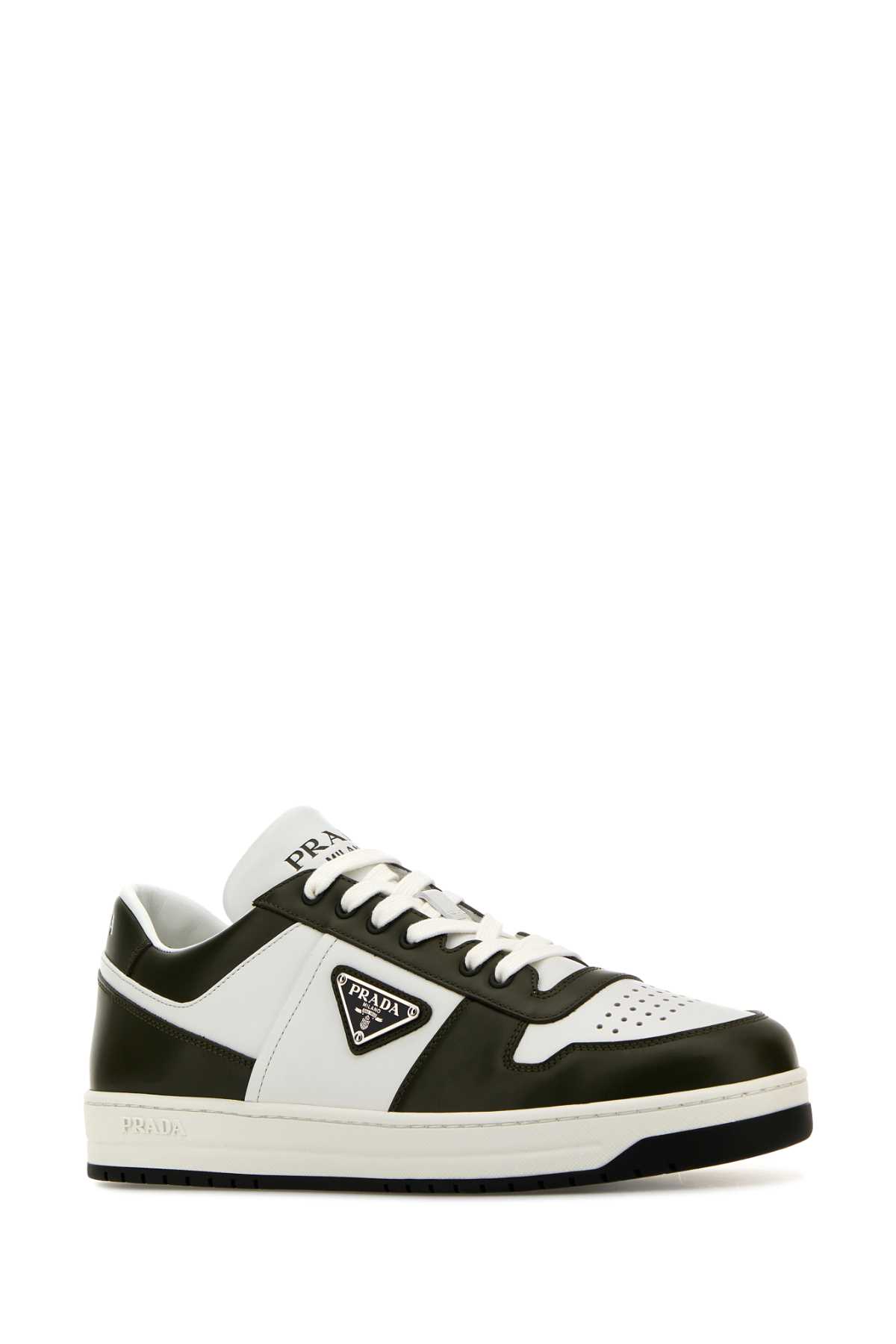 Prada White/black Leather Sneaker Downtown