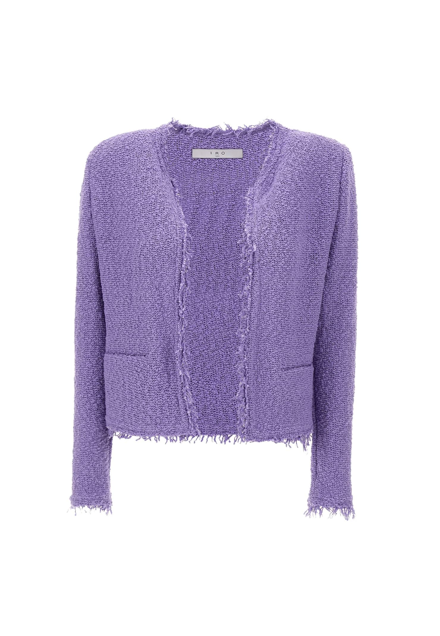Iro Shavani Open-front Boucle Jacket In Lilac