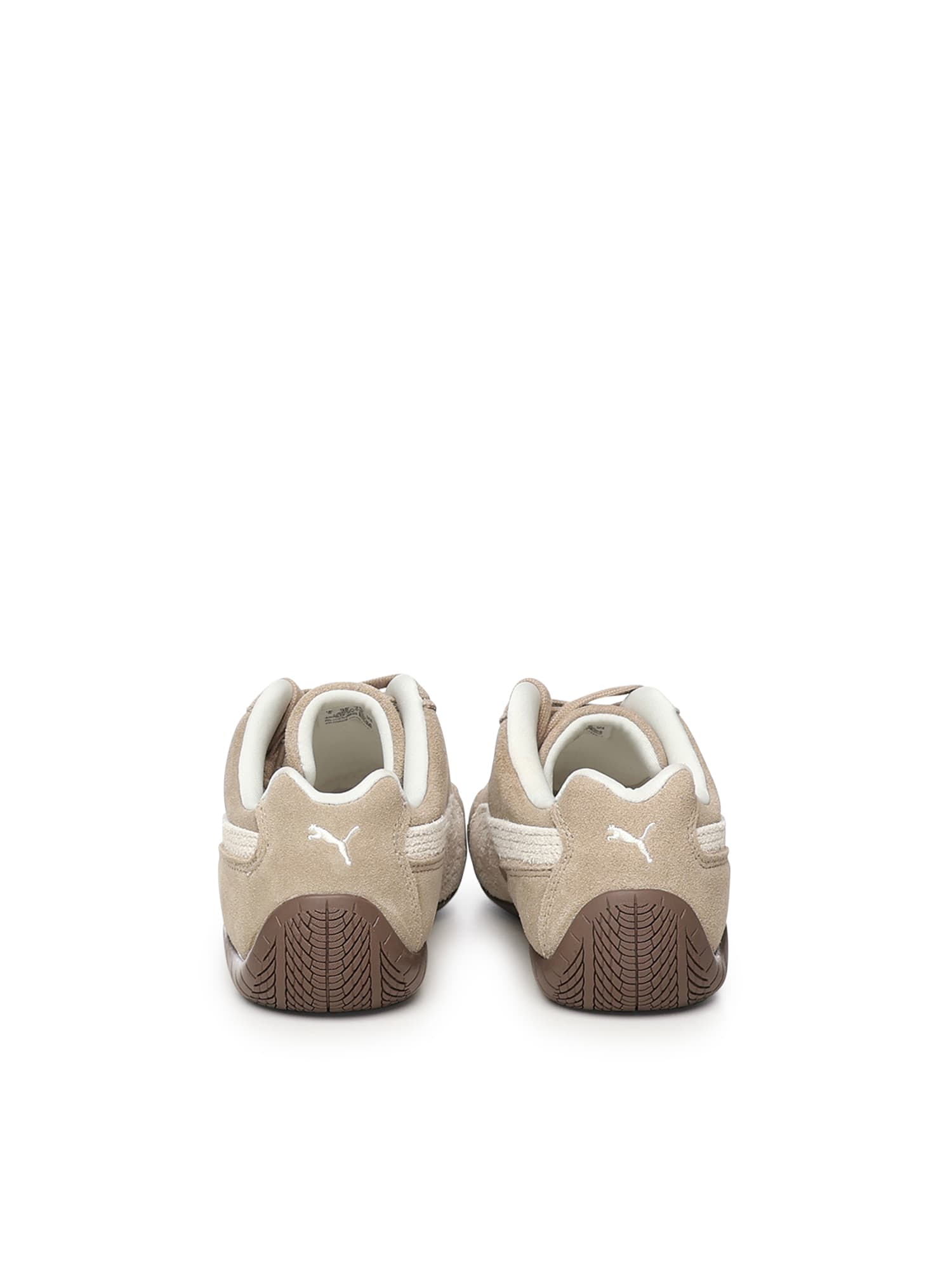 Puma Speedcat Elevated Beige Sneakers With Logo Print On The Side And Logo Lettering On The Side In Suede In Neutral