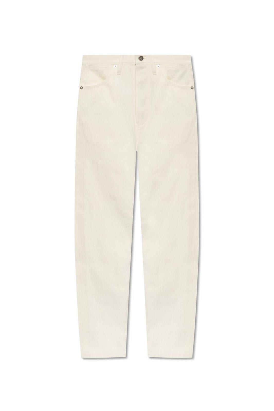 Shop Jil Sander Mid-waisted Cropped Jeans In White