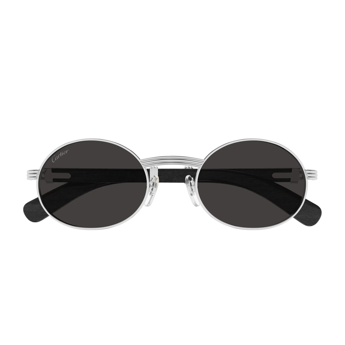 Cartier Ct0464s Première De  017 Silver Black Grey Sunglasses