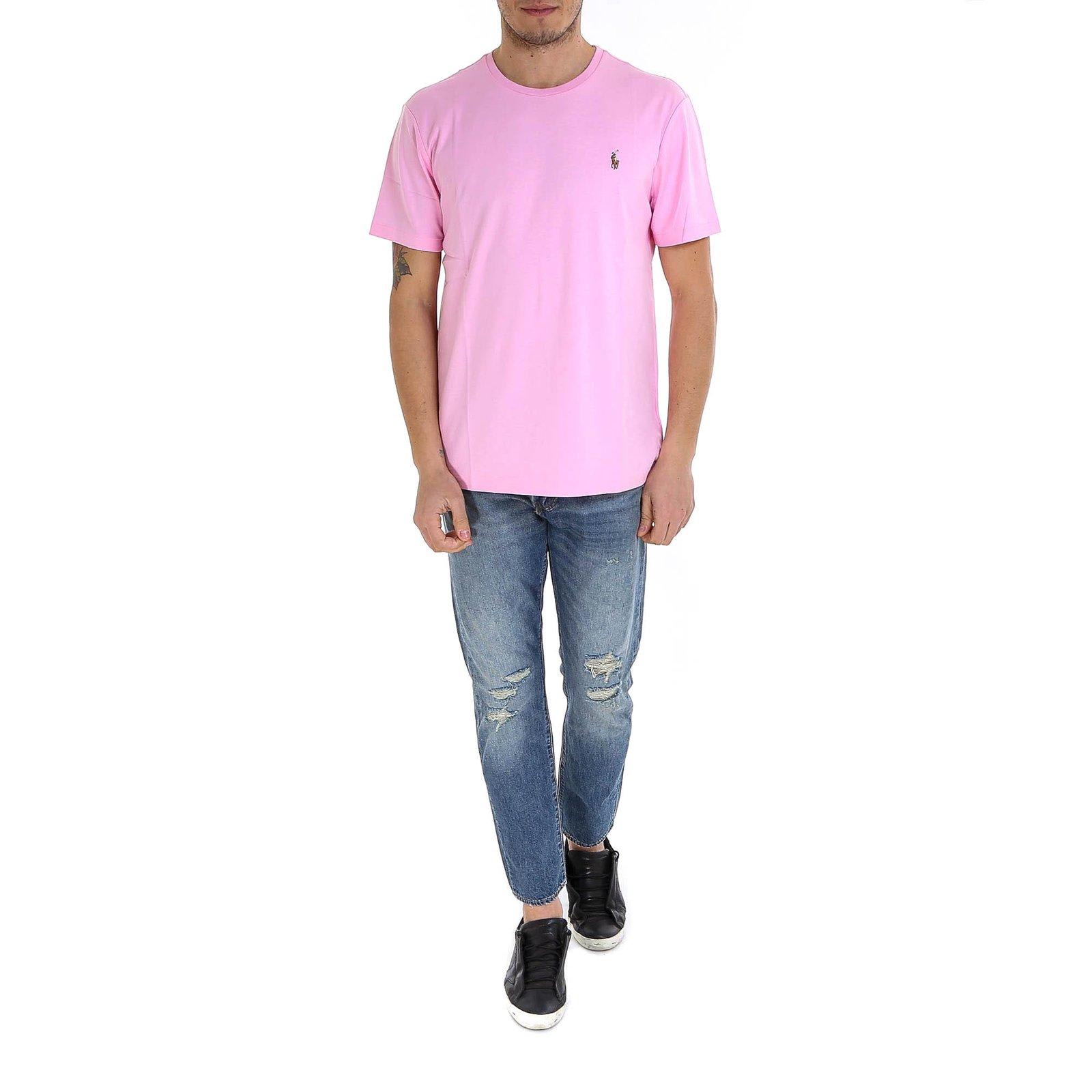 Polo Ralph Lauren Pima Short Sleeve Slim Fit T-shirt In Pink