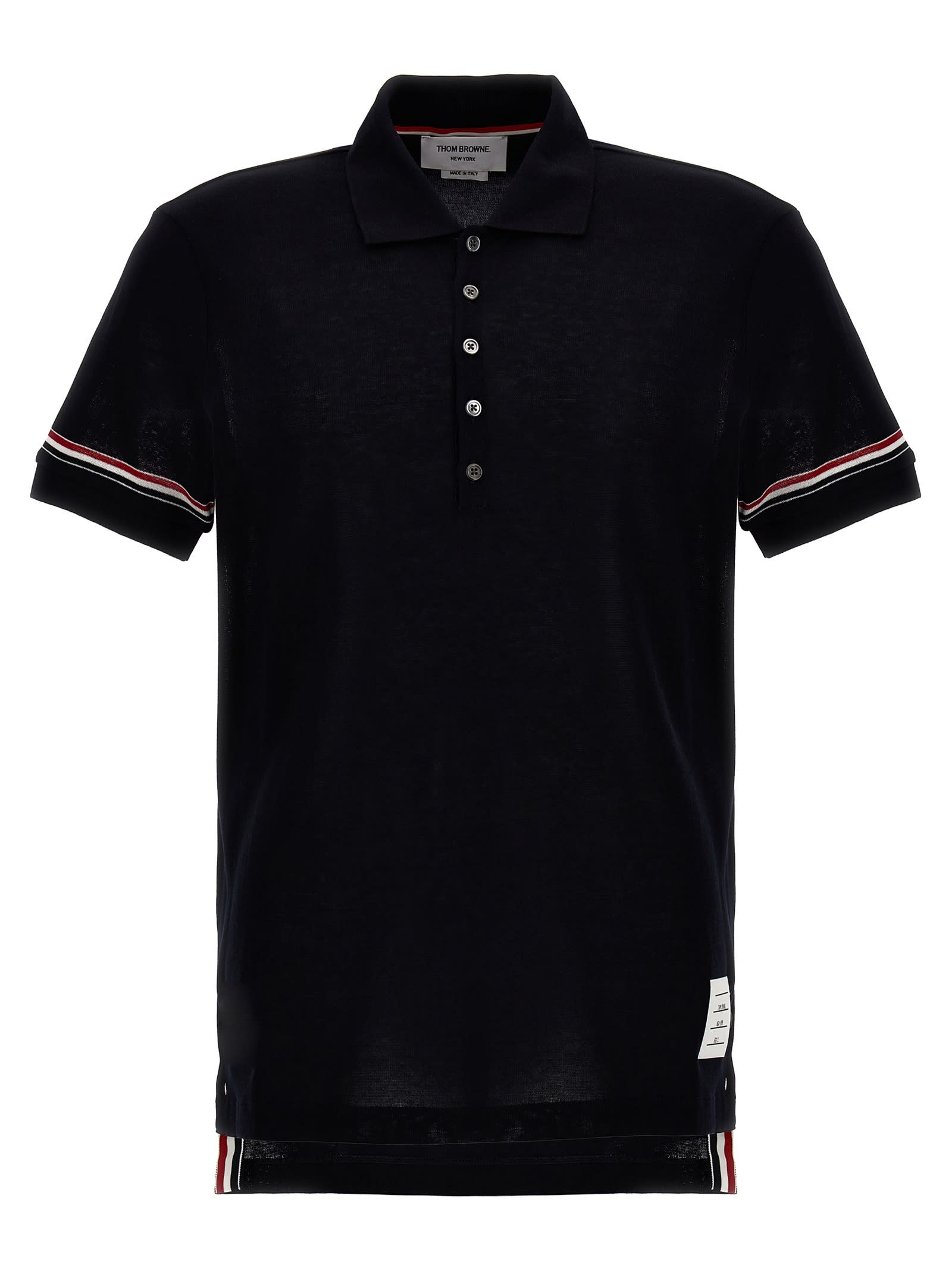 Shop Thom Browne Rwb Polo Shirt In Blue